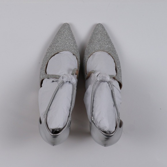 Nina Shoes - Nina Heels Neoma-VG Silver Glitter Metallic 8 M NWT